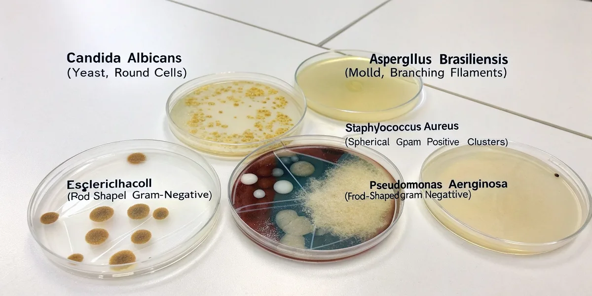 Five challenge test microorganisms used in cosmetic preservative efficacy testing